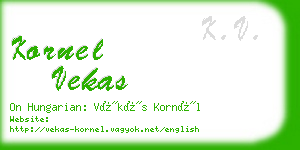 kornel vekas business card